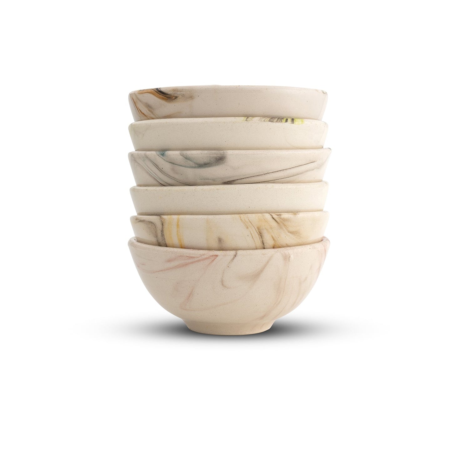 Set of 6 Ceramic Marble Dipping Bowls