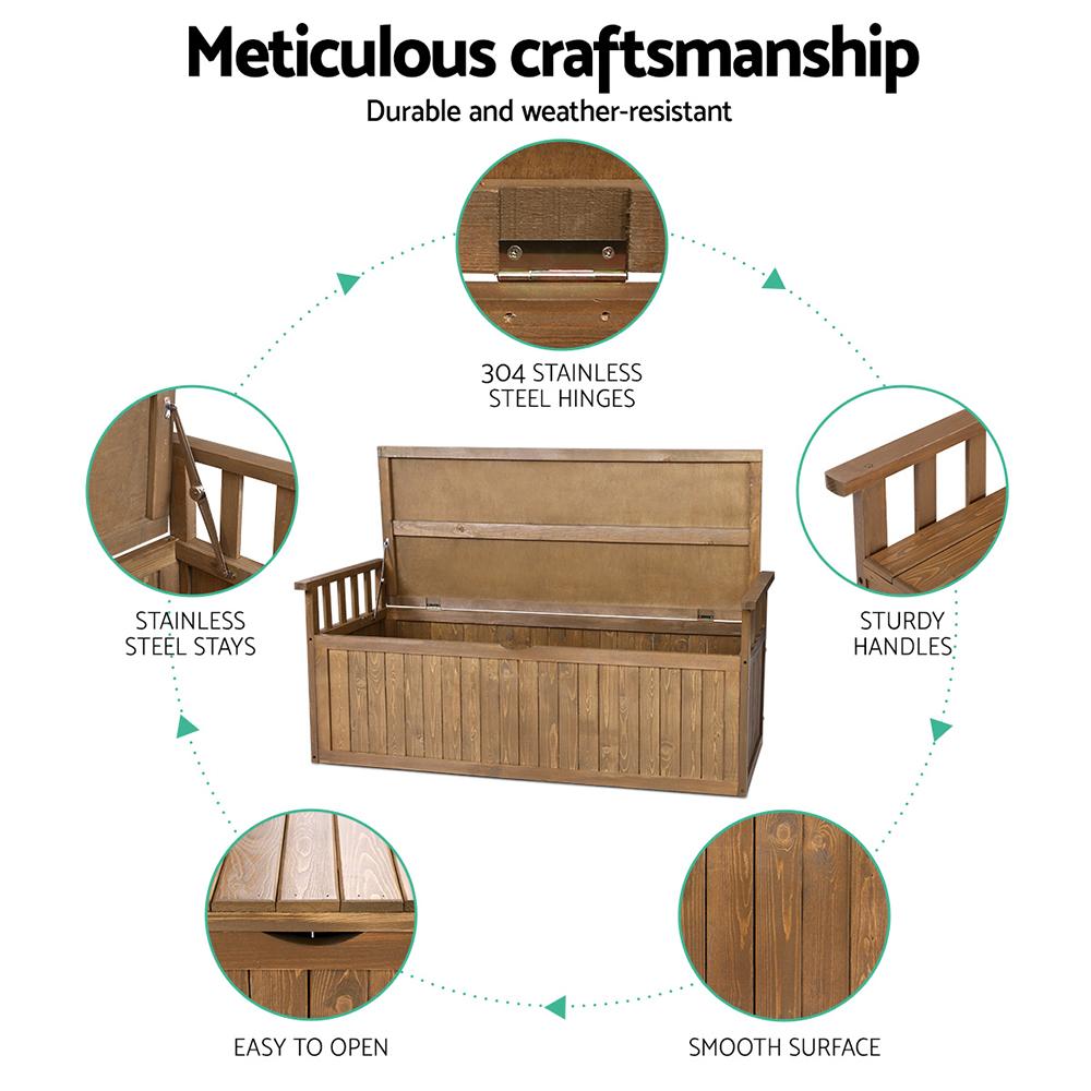 Gardeon Outdoor Storage Bench - Rustic Charm Meets Smart Storage