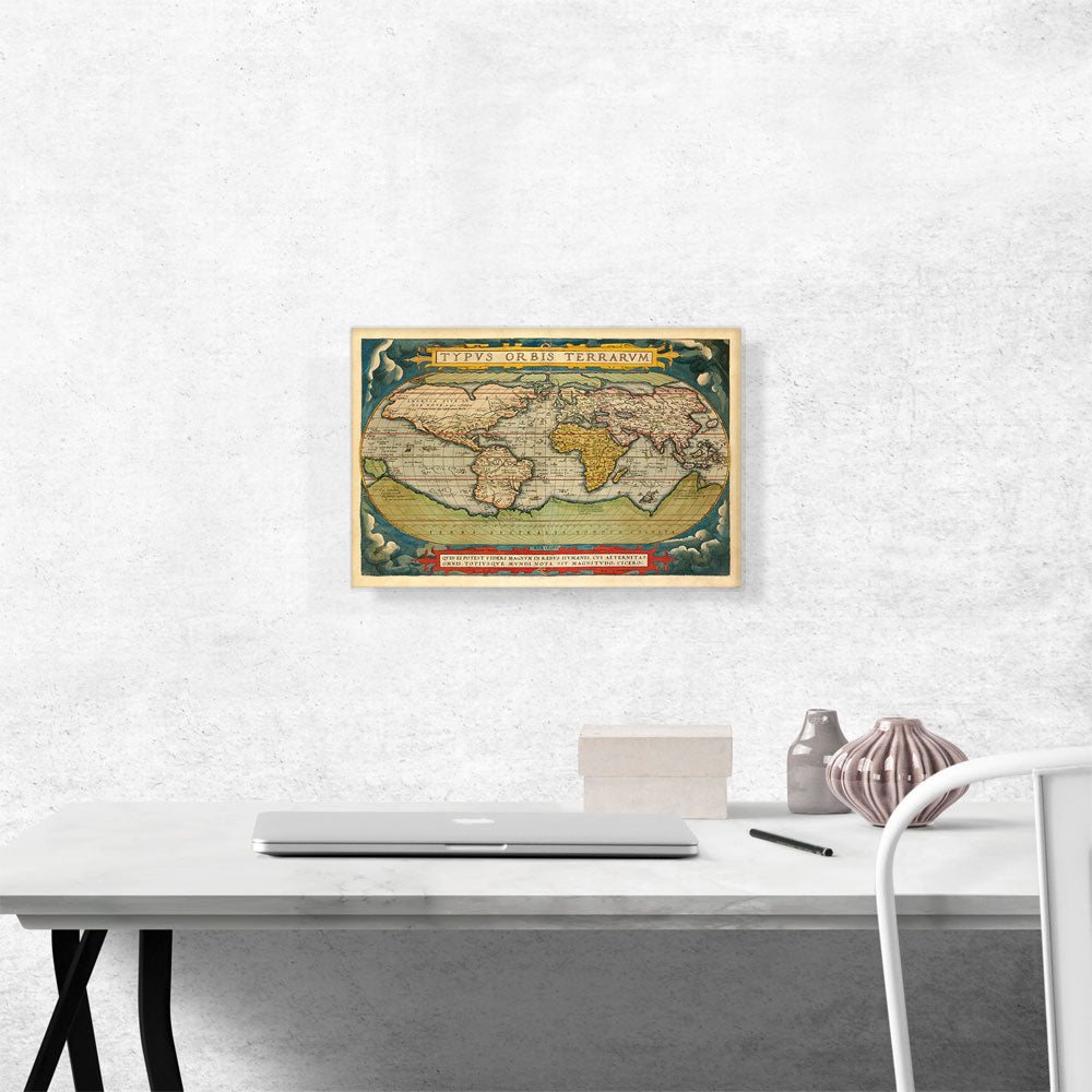 Vintage World Map Canvas | Abraham Ortelius' Theatrum Orbis Terrarum