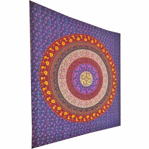 Giant Floral Cotton Throw – 90"x80" Tapestry & Blanket 2-in-1