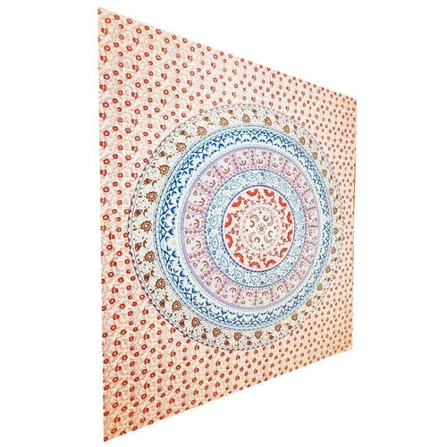 Giant Floral Cotton Throw – 90"x80" Tapestry & Blanket 2-in-1