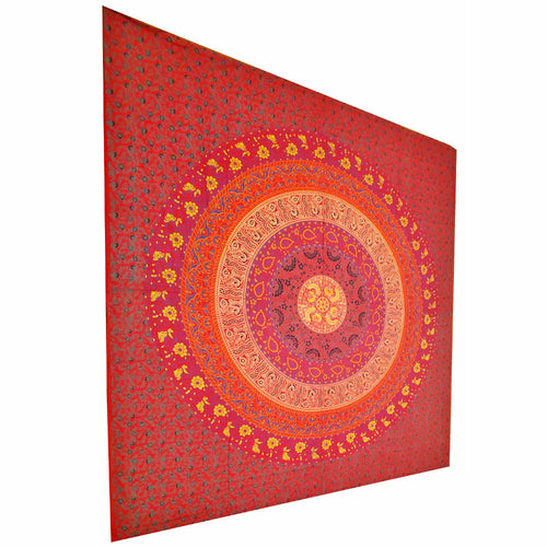 Giant Floral Cotton Throw – 90"x80" Tapestry & Blanket 2-in-1