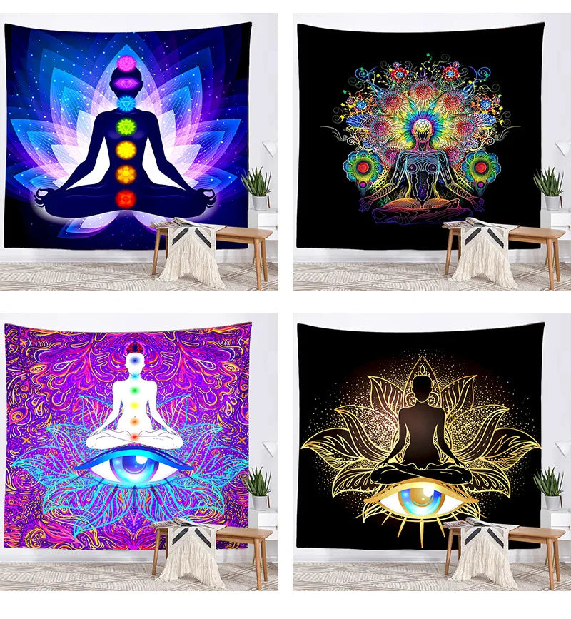 Seven Chakra Mandala Tapestry