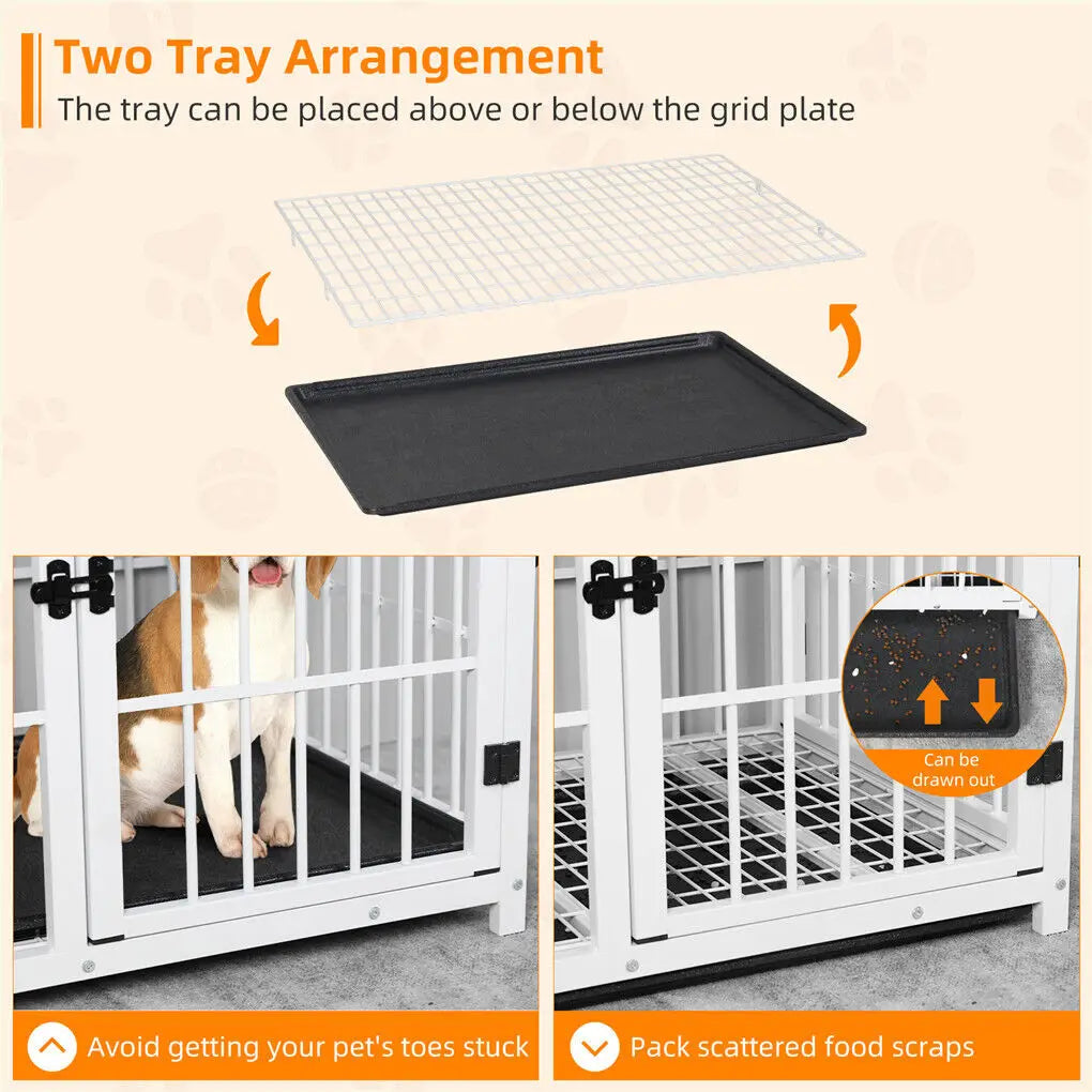 Heavy-Duty Dog Kennels with Wooden Table Top