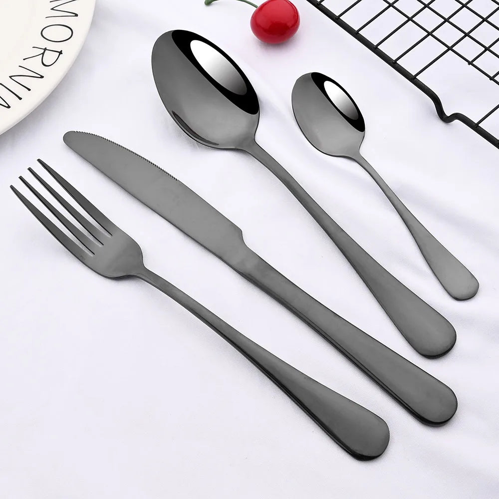 Modern Rainbow Flatware Set with Pigmented Finish