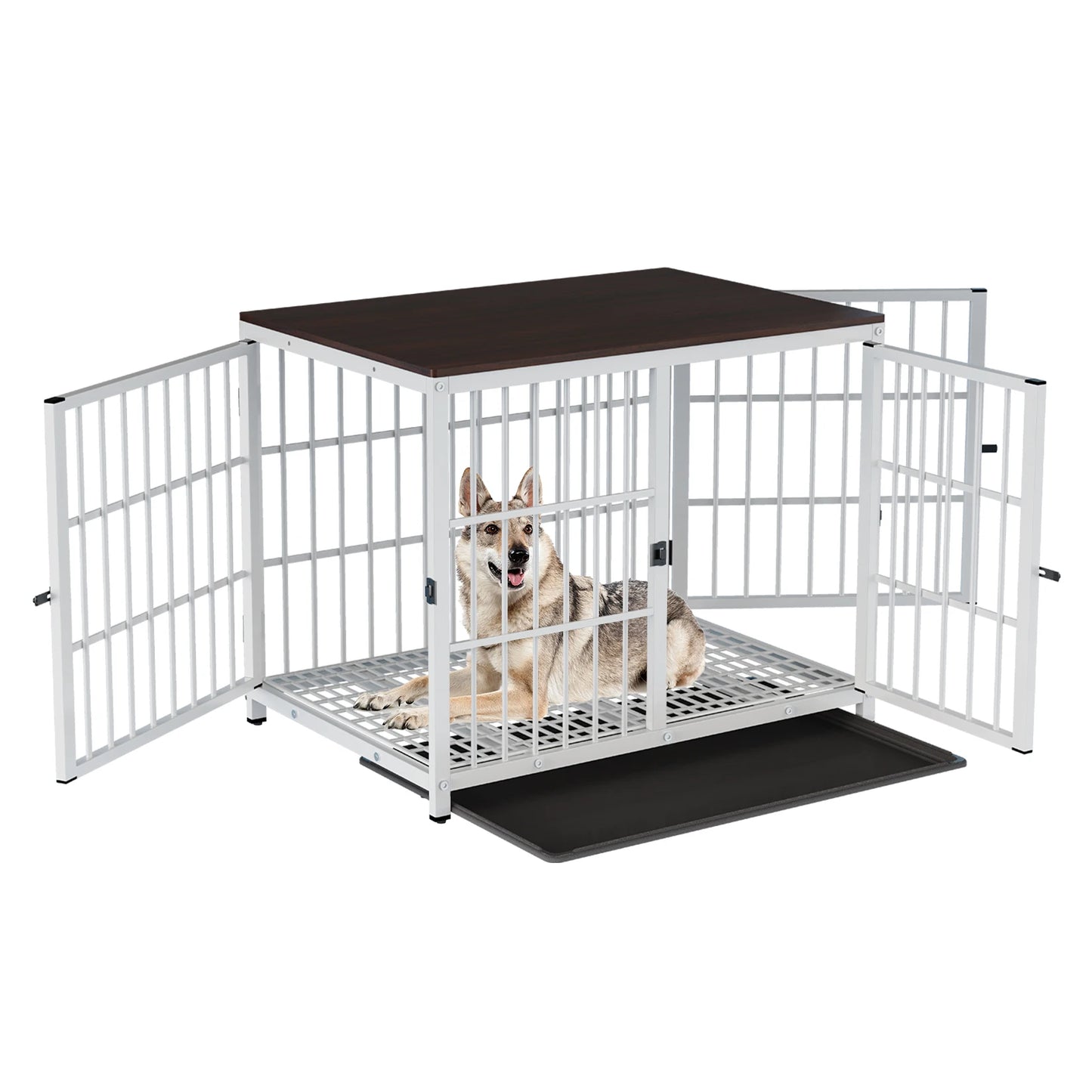 Heavy-Duty Dog Kennels with Wooden Table Top