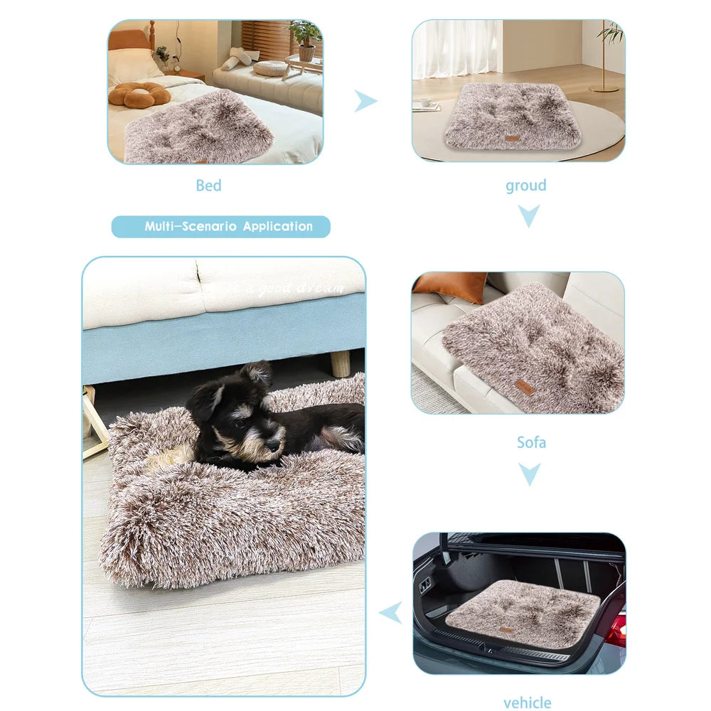 Ultra-Soft & Washable Dog Crate Bed with Anti-Slip Bottom