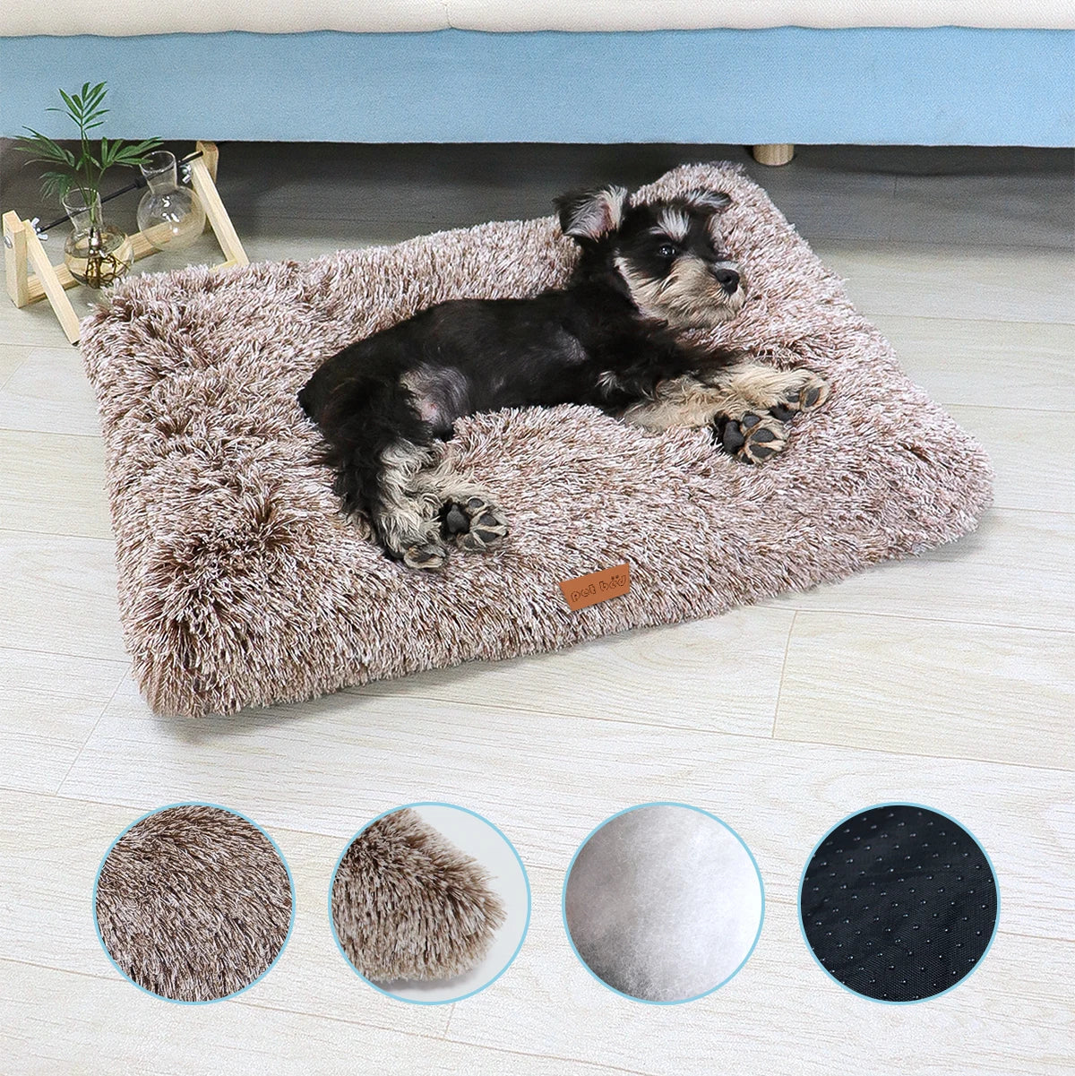 Ultra-Soft & Washable Dog Crate Bed with Anti-Slip Bottom