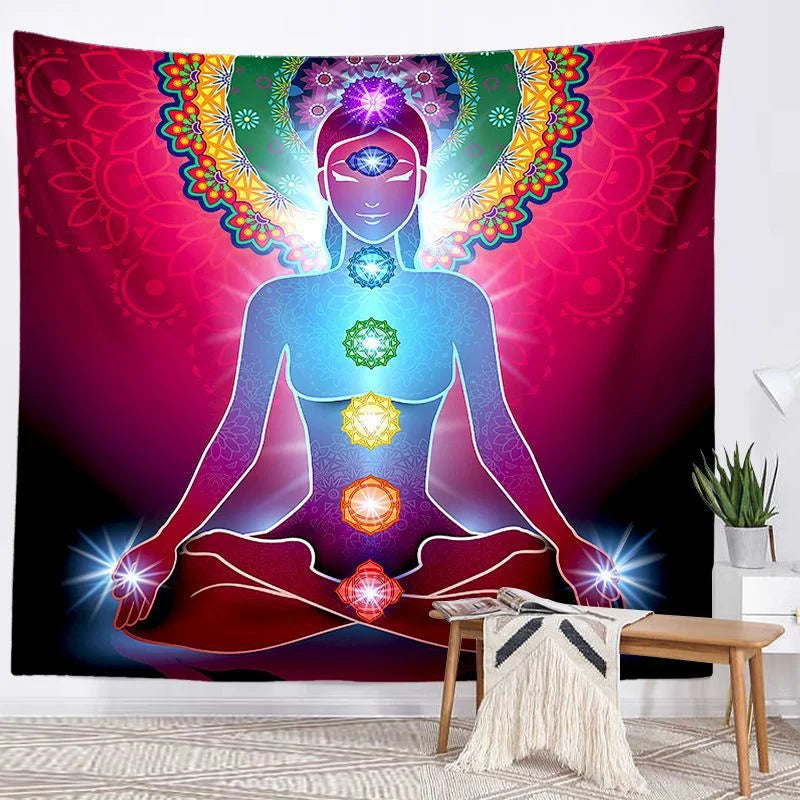 Seven Chakra Mandala Tapestry