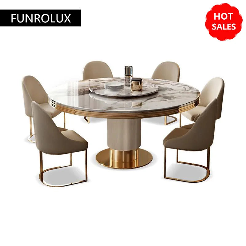 Luxury Round Marble Dining Table And Chairs for Home