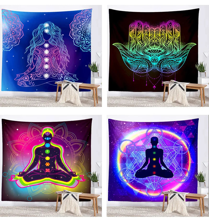 Seven Chakra Mandala Tapestry
