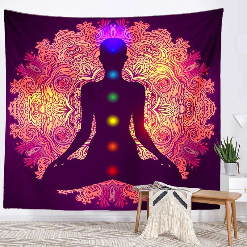 Seven Chakra Mandala Tapestry