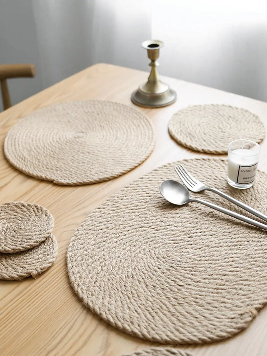 Rustic Linen Placemats for Dining Table (Japanese Style)