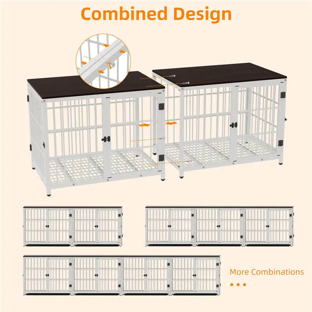 Heavy-Duty Dog Kennels with Wooden Table Top