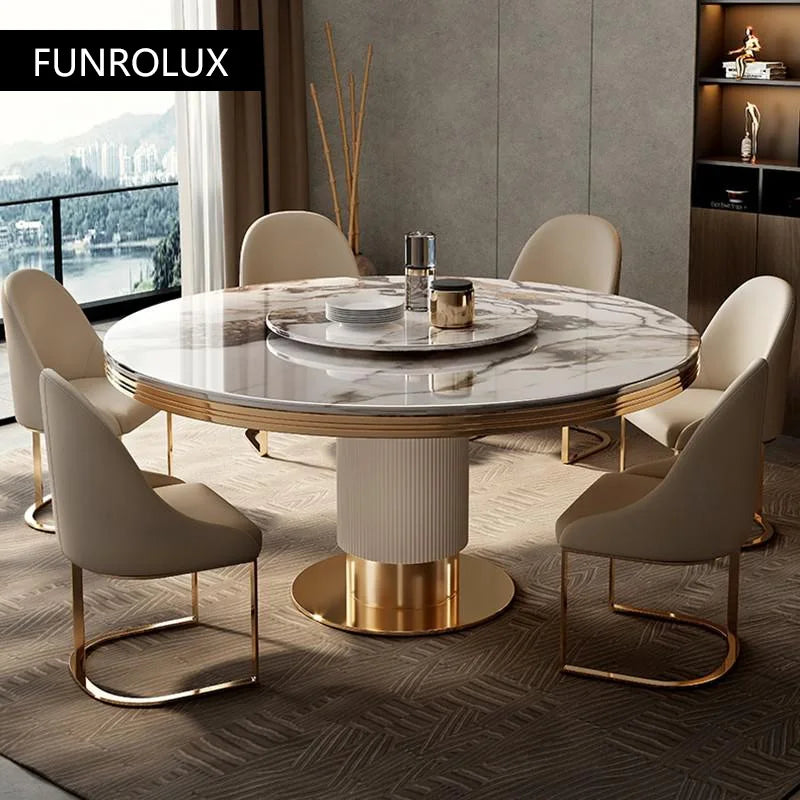 Luxury Round Marble Dining Table And Chairs for Home