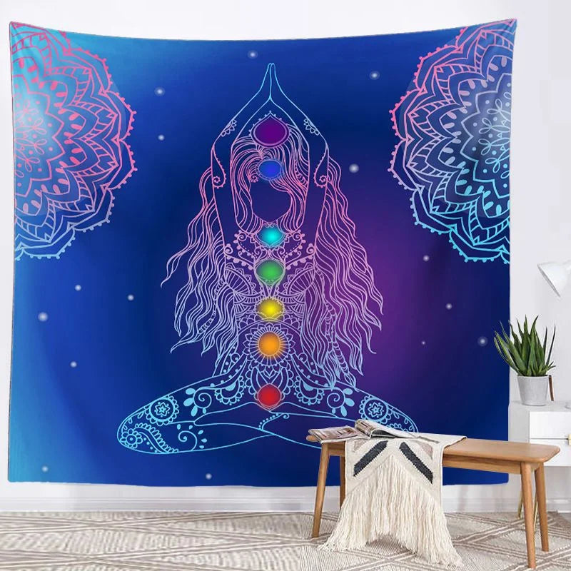 Seven Chakra Mandala Tapestry