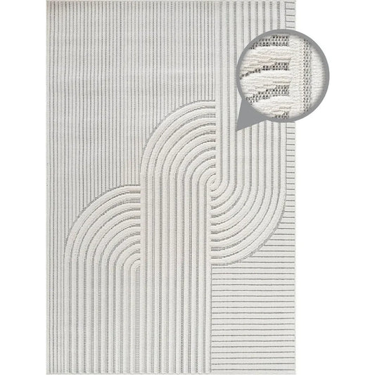 Luxury Modern Swirl Area Rug - High-Low Pile