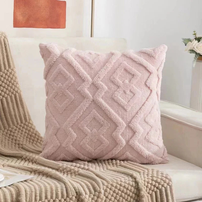 Textured Snowflake Velvet Jacquard Accent Pillow