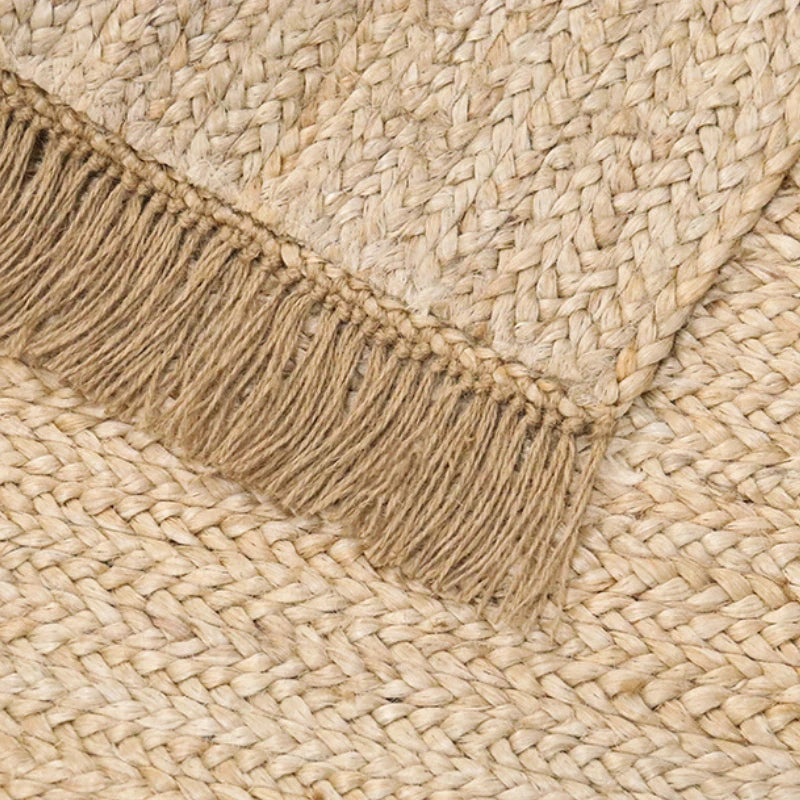 Hand-Woven Jute & Bamboo Fiber Rug – Natural Japanese Style