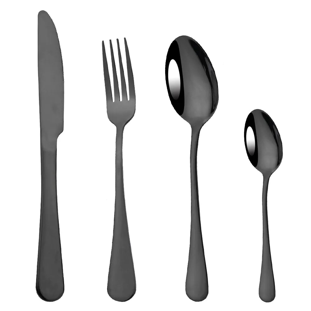 Modern Rainbow Flatware Set with Pigmented Finish