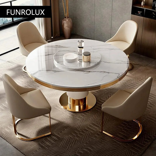 Luxury Round Marble Dining Table And Chairs for Home