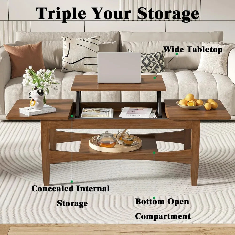 Coffee Table With Lifting Top, Rectangle Wood Lift Top Coffee