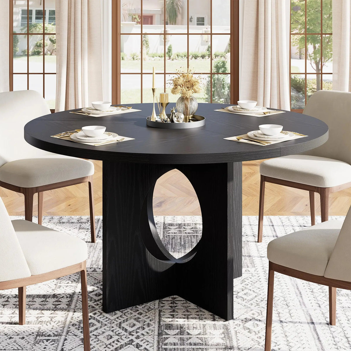 Round Pedestal Dining Table for 4–6
