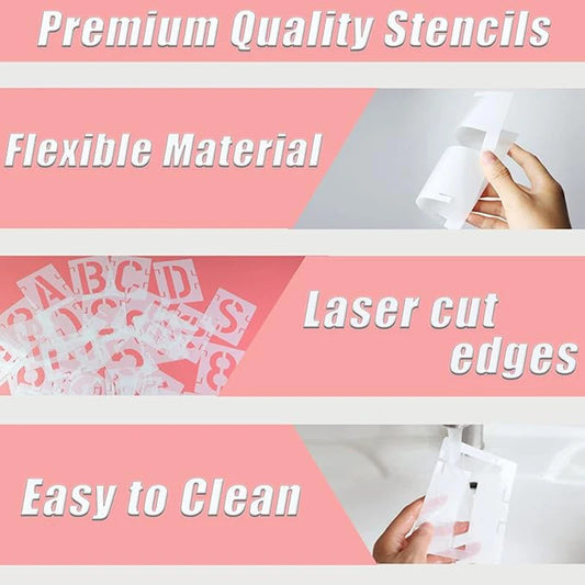 Reusable Alphabet Stencil Set – 42-Piece Interlocking Kit for DIY Projects