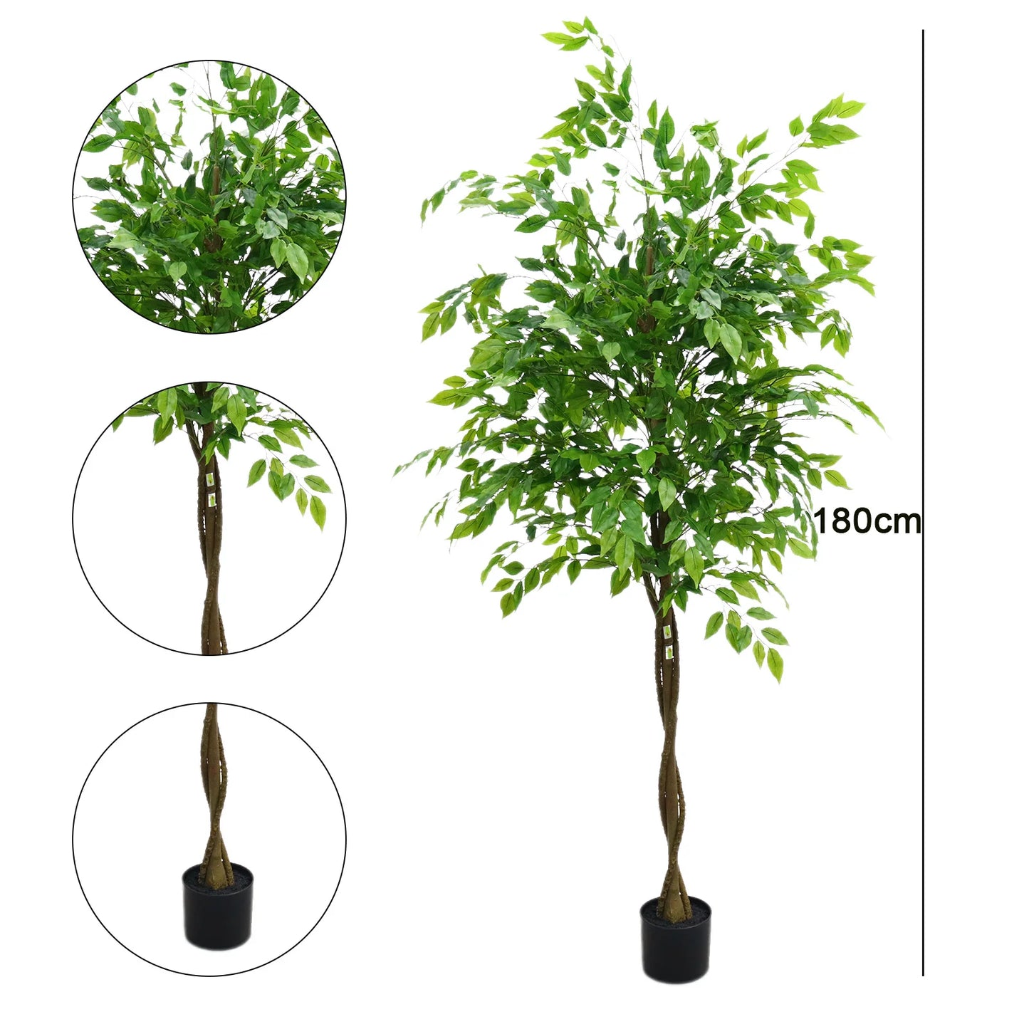 5.2ft-5.9ft Artificial Artificial Ficus Tree for Home and Exhibitions