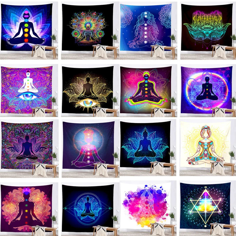 Seven Chakra Mandala Tapestry