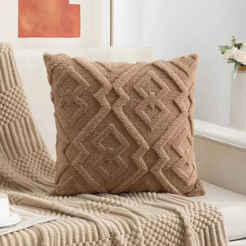Textured Snowflake Velvet Jacquard Accent Pillow