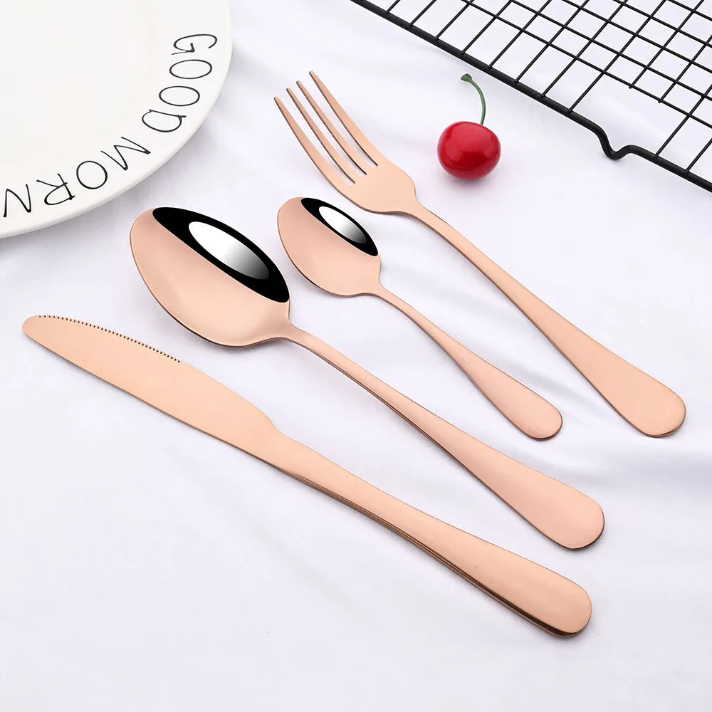 Modern Rainbow Flatware Set with Pigmented Finish