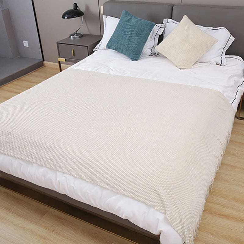 Quality Manta Chanel Knitted Bed Sheet & Sofa Cover (Anti-Pilling)