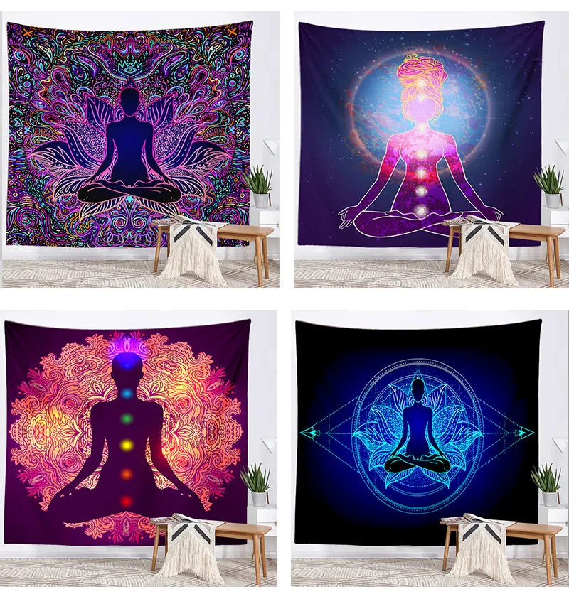 Seven Chakra Mandala Tapestry