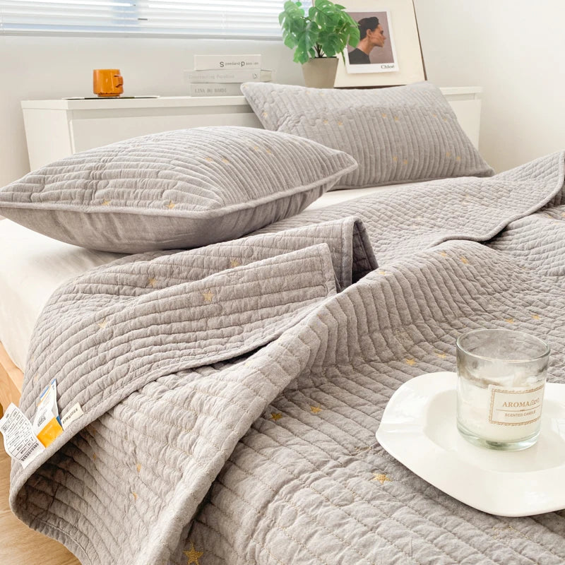 Pure Washed Cotton Multipurpose Bedspread/Summer Quilt (200 TC)