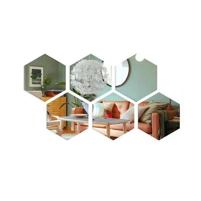 Acrylic Hexagon Mirror Stickers for Modern Wall Styling