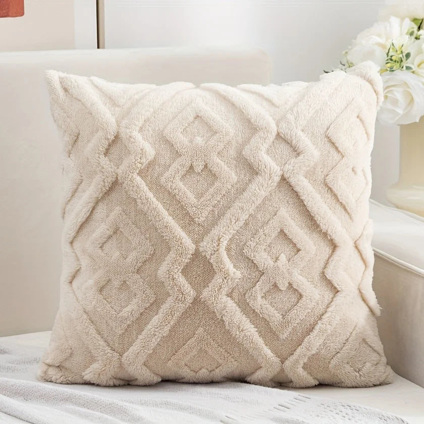 Textured Snowflake Velvet Jacquard Accent Pillow