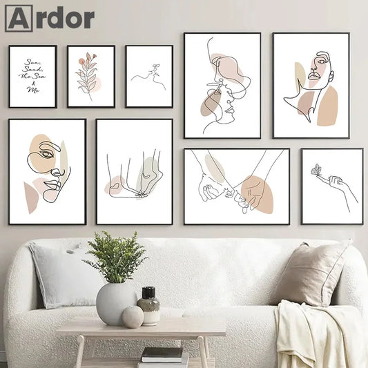 Modern Unframed Three-Panel Canvas Print