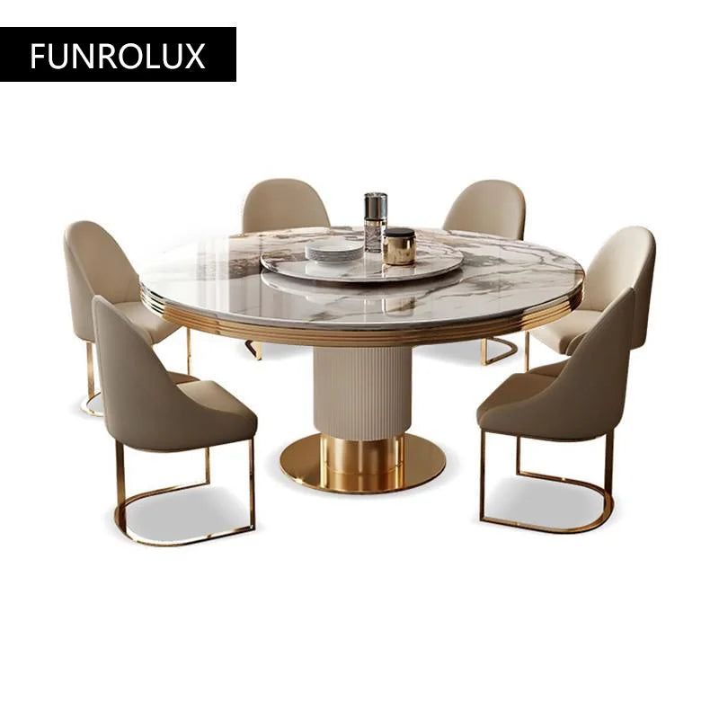 Luxury Round Marble Dining Table And Chairs for Home