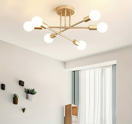 Complete 6 Point Sputnik Lighting Set – Fixture + Bulbs