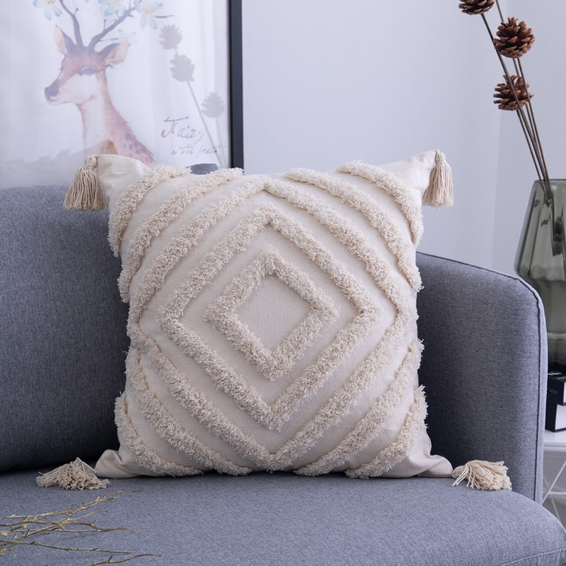 Handmade Tassel Cushion Cover