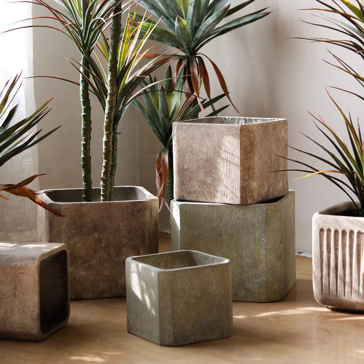 Lightweight Magnesium Clay Planter | Brown Indoor & Outdoor Pot with Drainage