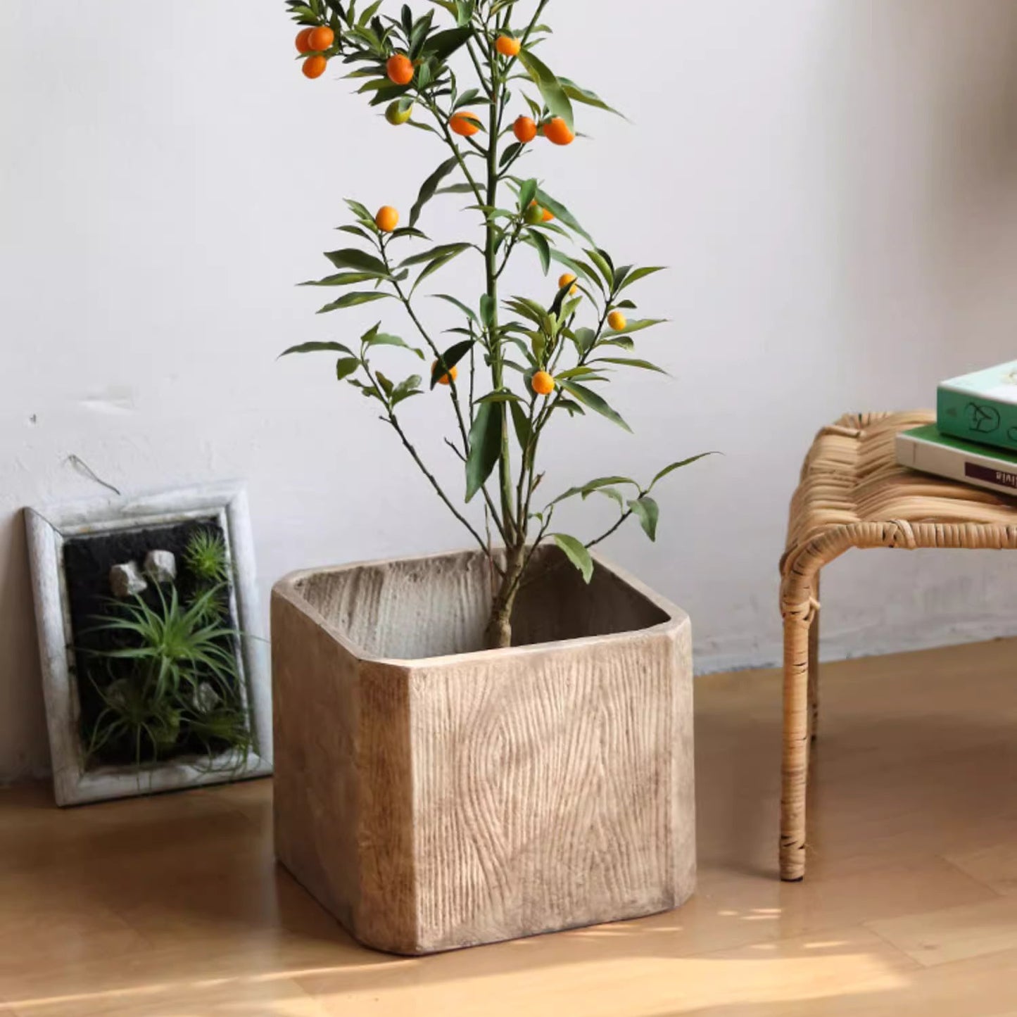 Lightweight Magnesium Clay Planter | Brown Indoor & Outdoor Pot with Drainage