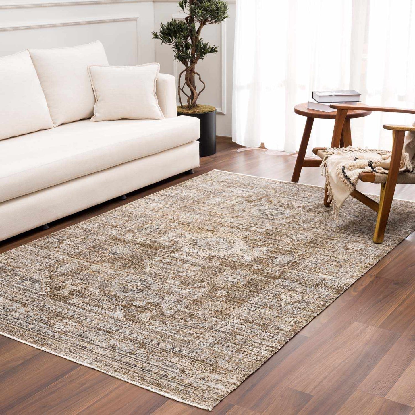 Transitional Tribal Washable Rug – Hauteloom Yamir Collection