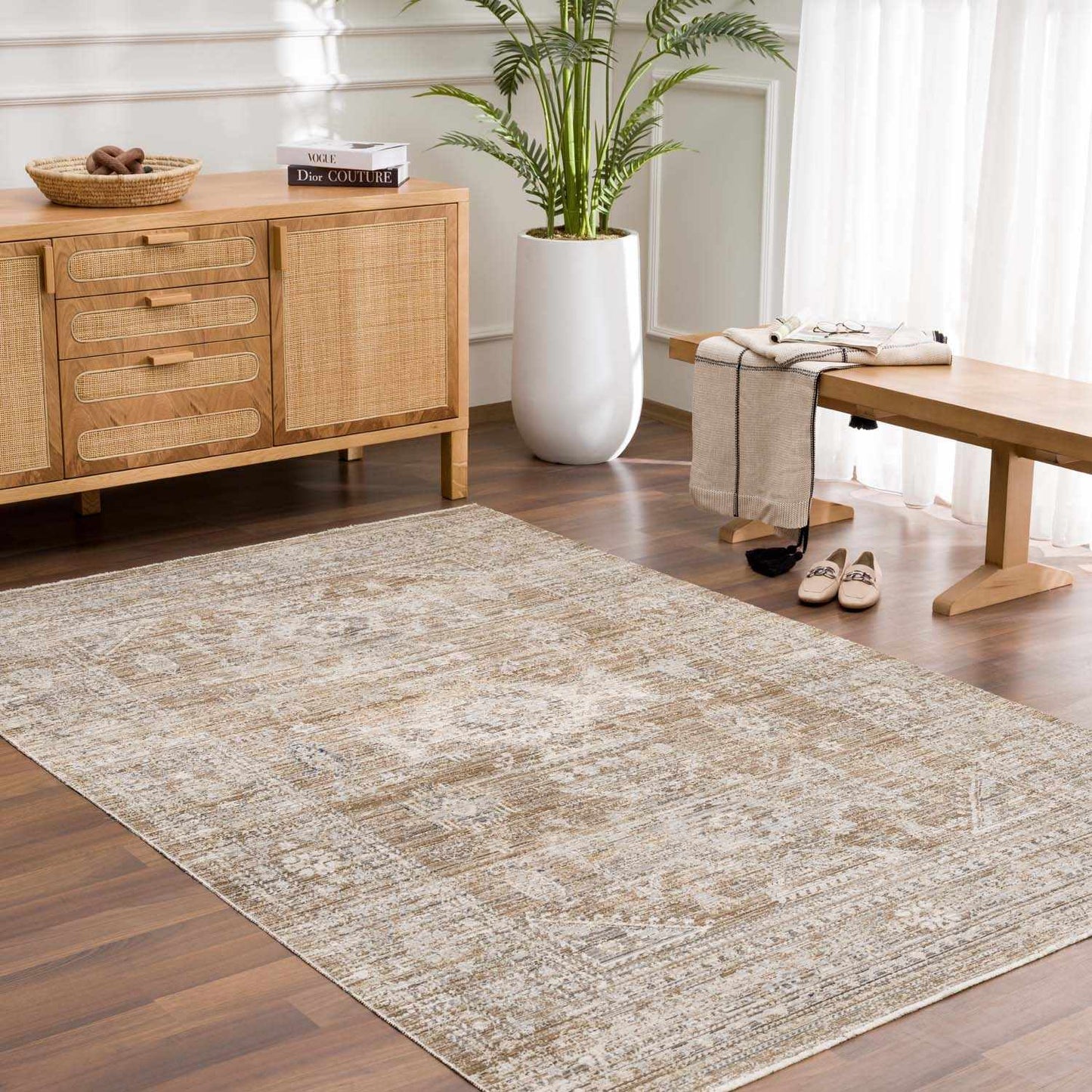 Transitional Tribal Washable Rug – Hauteloom Yamir Collection
