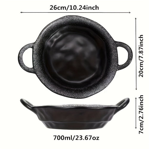 Octagonal Double Ear Ceramic Plate Set – Stylish & Functional
