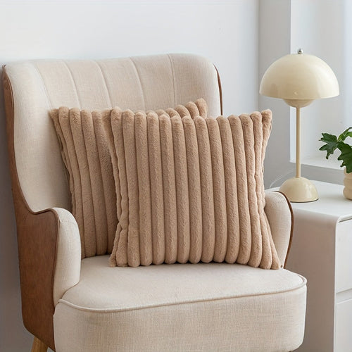 Luxury Plush Faux Fur Pillow Covers with Zipper Closure | Set of 2