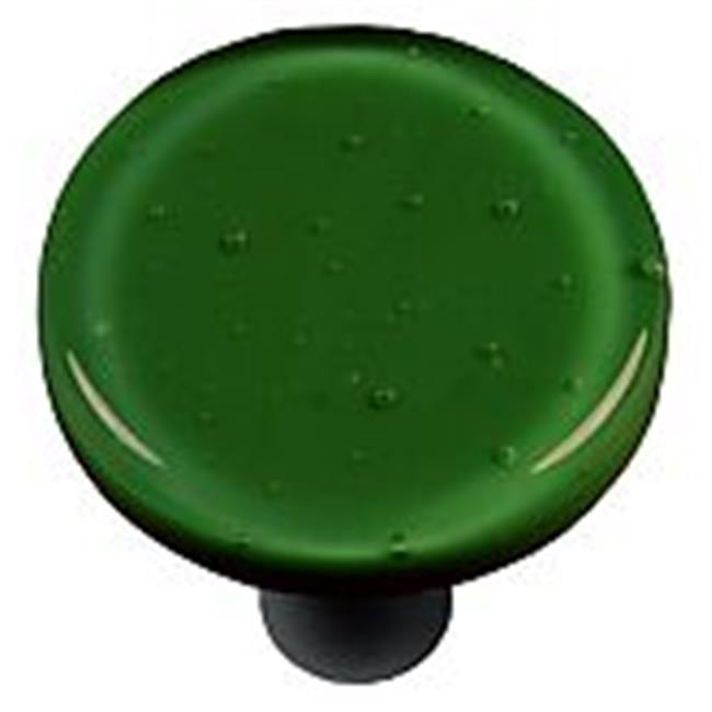 Dark Forest Green Round Glass Cabinet Knobs