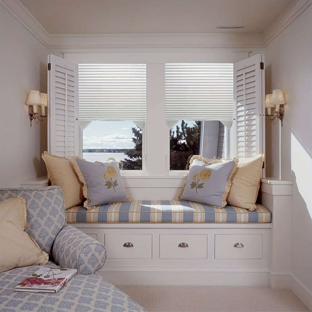 Self-Adhesive Pleated Fabric Shades | No-Drill, Cut-to-Size Cordless Blinds