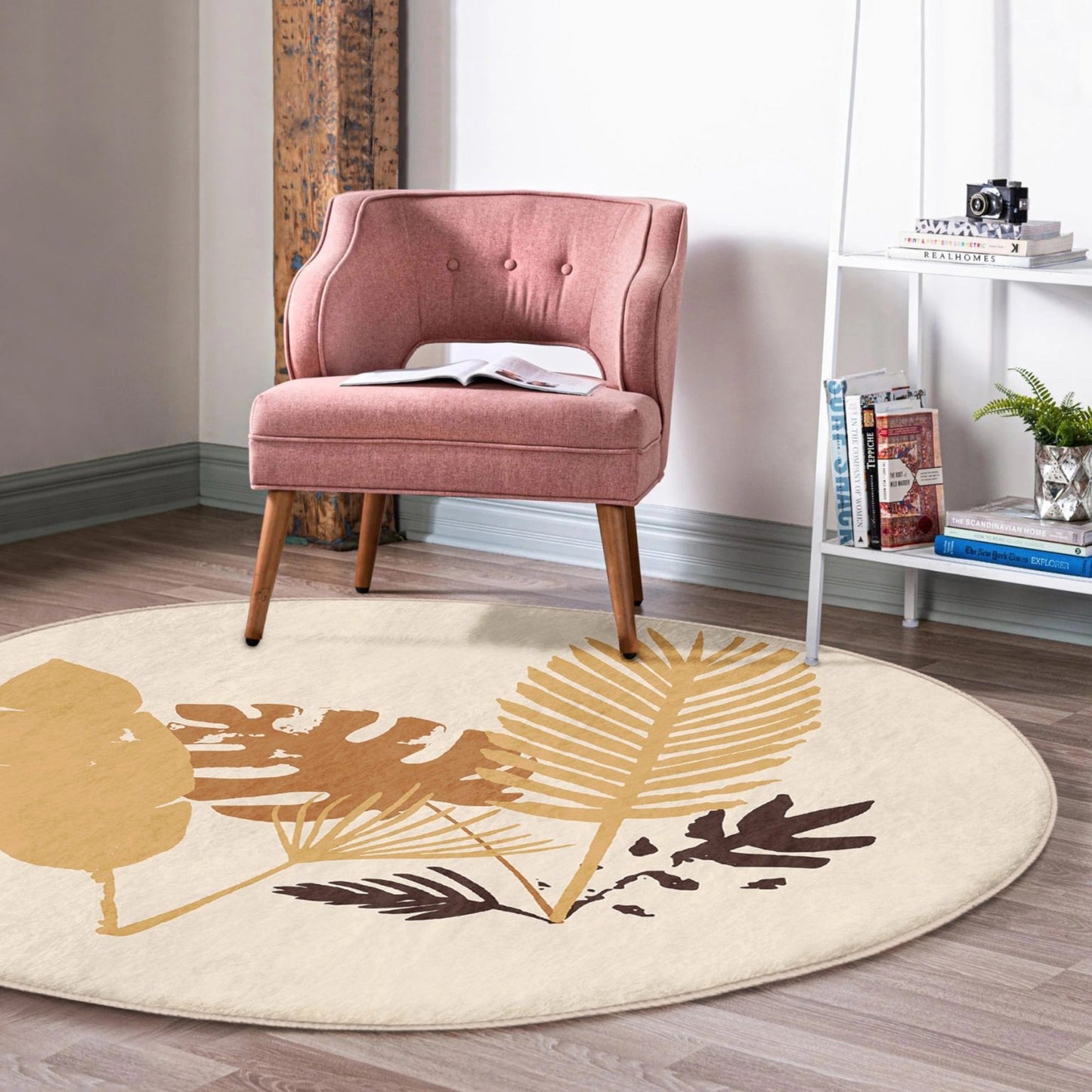 Abstract Round Non Slip Area Rug